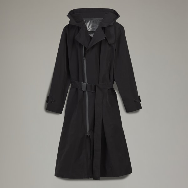 Black Classic Dorico Nylon Hooded Trench Coat H4954