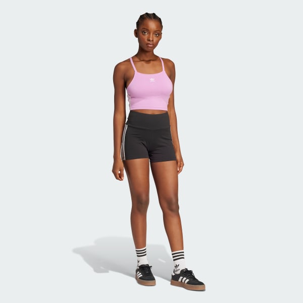 Lila Adicolor 3-Streifen Crop-Top