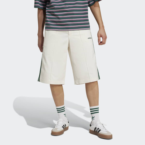 80s adidas デサント ストライプショートパンツ adidas（アディダス）の「'80s ルーズボタン スリーストライプス