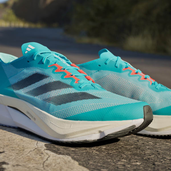 adidas Adizero Boston 12 Running Shoes - Turquoise | Men's Running 