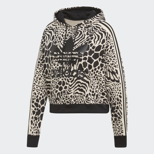 adidas originals all over print leopard overhead hoodie