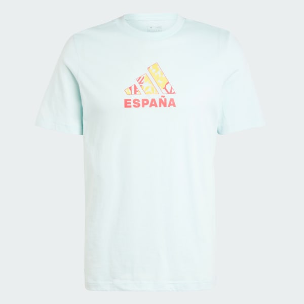 Turquoise Spain Football Fan Graphic T-Shirt