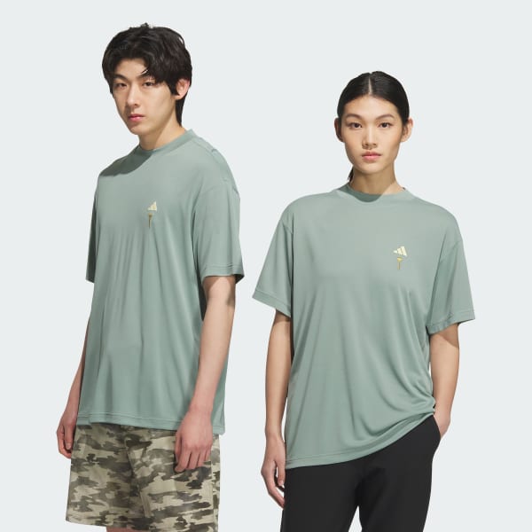 Green HEAT.RDY Back Graphic Mock Neck Short Sleeve Tee