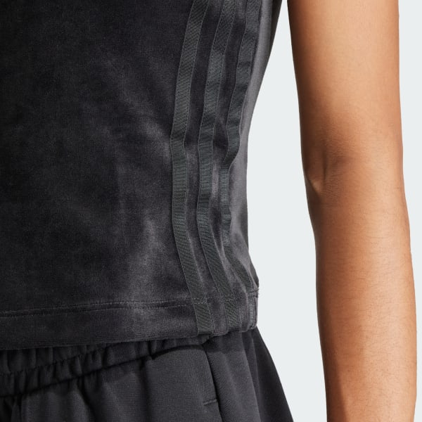 Black Crushed Velvet Vest