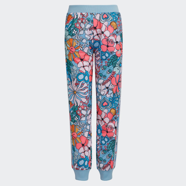 Blue Allover Print Tricot Joggers