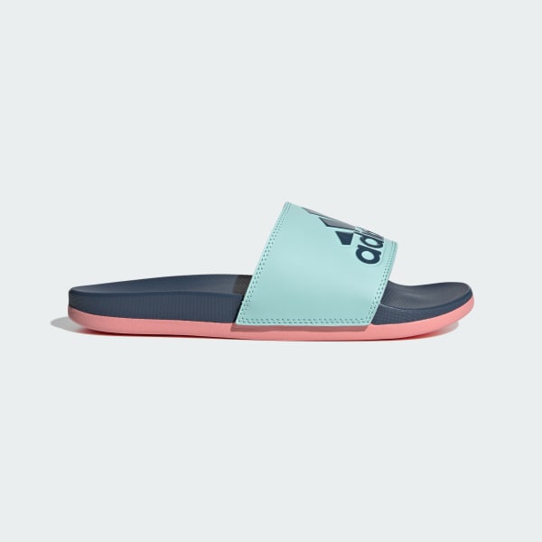 Turquoise adidas slides on sale