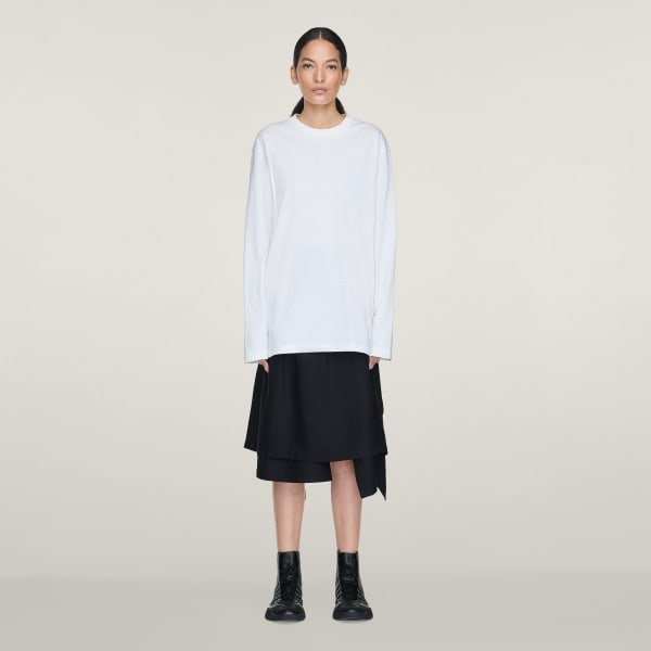 adidas Y-3 Graphic Long Sleeve Tee - White | Free Shipping