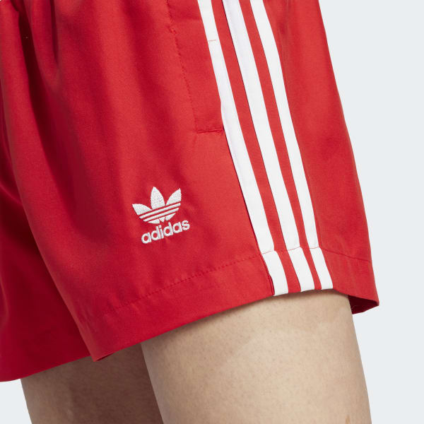adidas Adicolor 3-Stripes Swim Shorts - Red