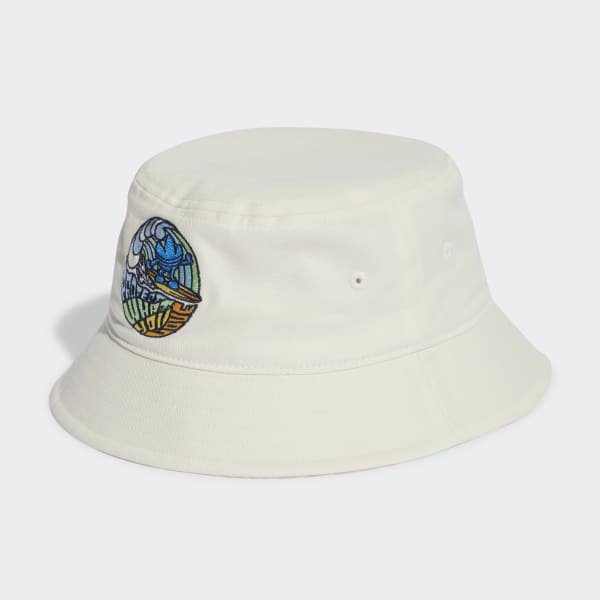 White Trefoil Monogram Bucket Hat