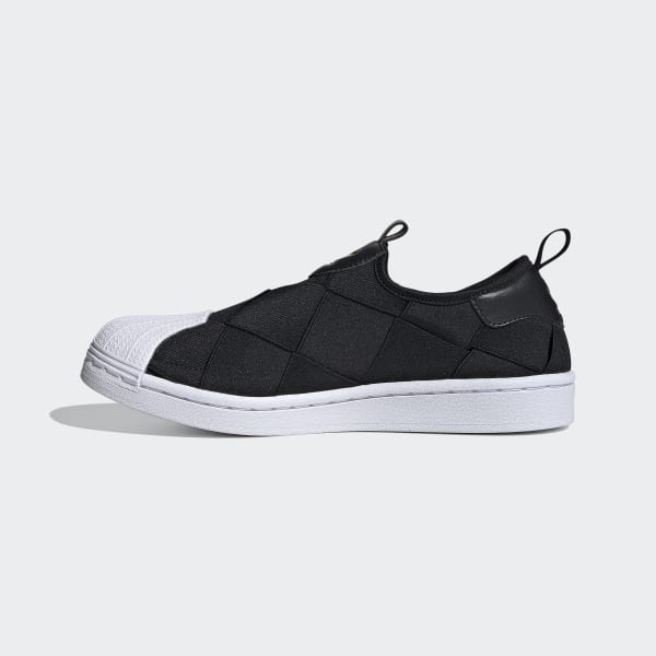 adidas slip on black white