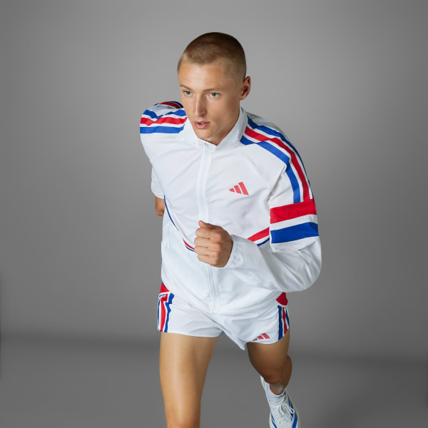 White Adizero Retro Running Jacket