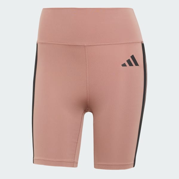Pink Optime Essentials 3-Stripes Short Leggings