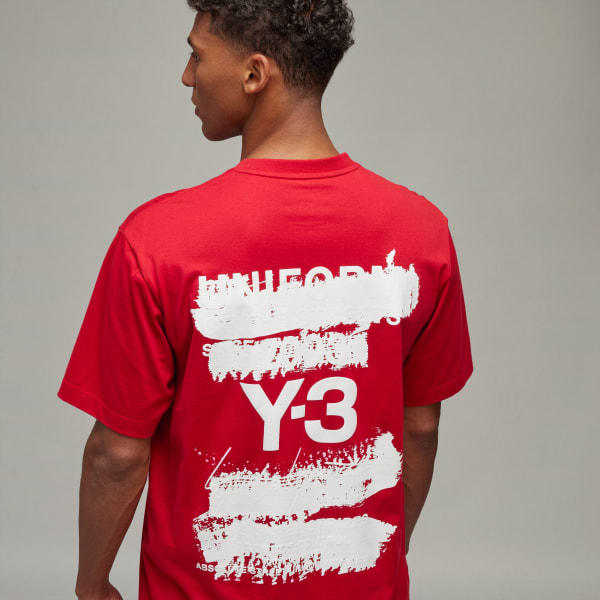 【Y-3】3-Stripes Short Sleeve T-Shirt Shadow Red Y-3 3-Stripes T-shirt | Red | FARFETCH