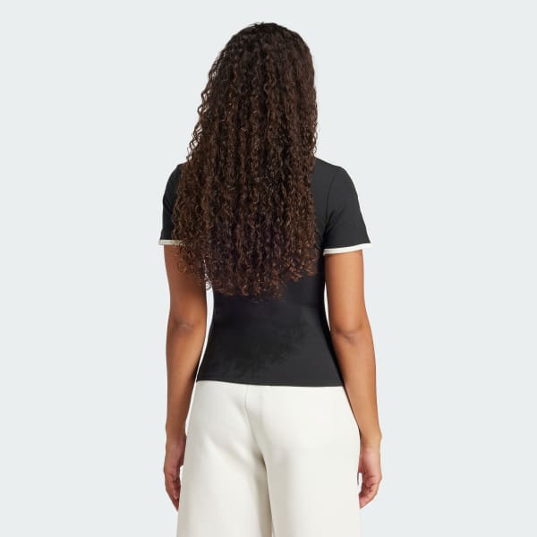 Negro Camiseta Cali adidas Originals Premium 3 Rayas