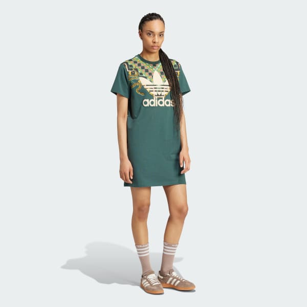 Green adidas x FARM Rio Trefoil Mid Dress