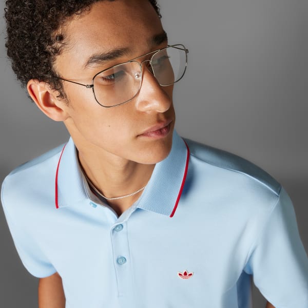 Blue Originals Twistknit Trefoil Polo Shirt