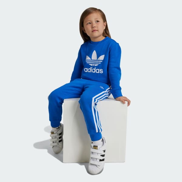 Niebieski Zestaw Adicolor Crew Kids