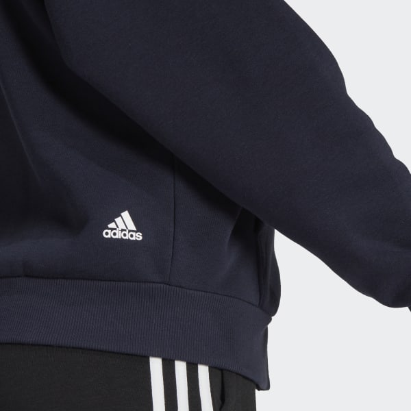 Bla Essentials Pinstripe Block Fleece Full-Zip Loose Fit Hettegenser HQ542