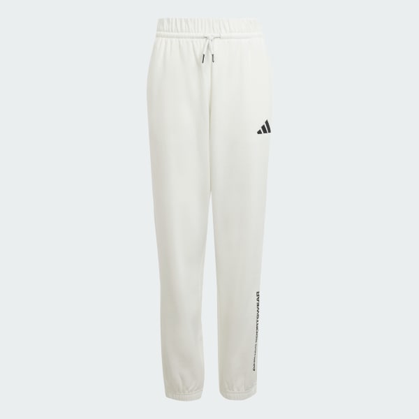 Vit adidas Slogan Fleecebyxor