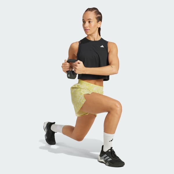 beige Train Essentials Allover Print Workout Short