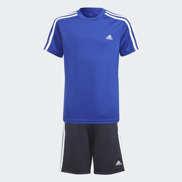 blauw adidas Designed 2 Move T-shirt en Short Set