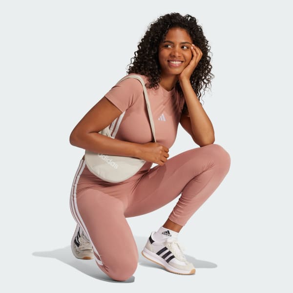 Pink Essentials 3-Stripes Cotton Leggings