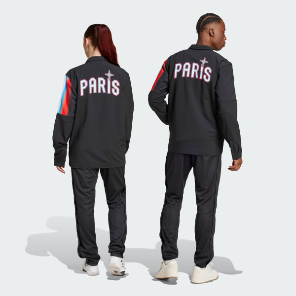 cerná Paris Basketball Snap Tracksuit Bottoms