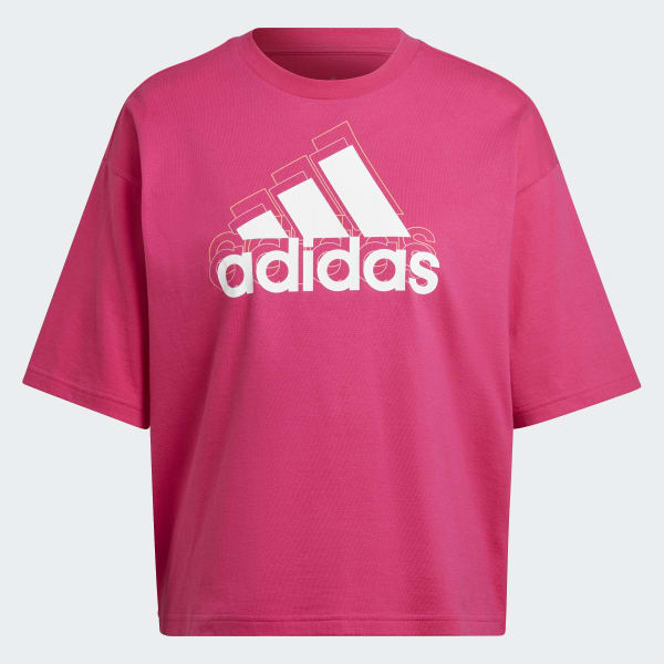 Rosa Essentials Multi-Colored Logo Loose Fit Cropped Tee TC381