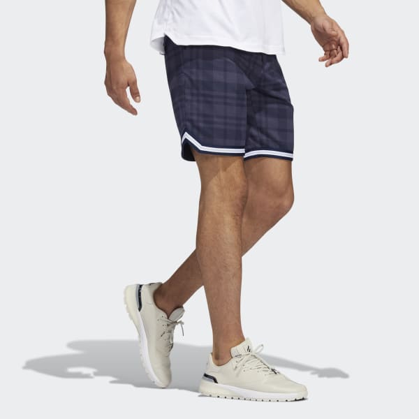 adidas Adicross Plaid 8.5 Inch Shorts Blue Men s Golf adidas US