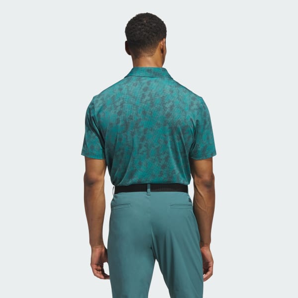adidas Ultimate365 Textured Print Polo Shirt - Green | Free
