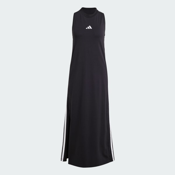 cierna Šaty Essentials 3-Stripes Long Racerback