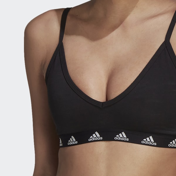 adidas Brassière en coton Purebare Maintien léger - Noir