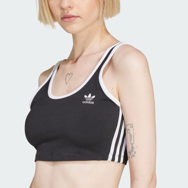 adidas Adicolor 3-Stripes Bra Top - Black | Free Shipping