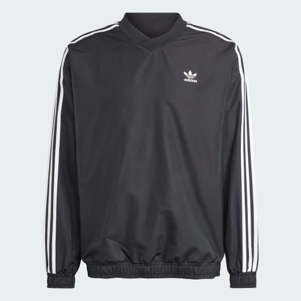 Black Adicolor Woven Crewneck Windbreaker