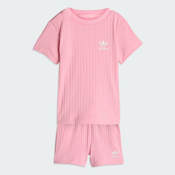 Pink REGULAR WIDE RIB SHORT T-SHIRT SET