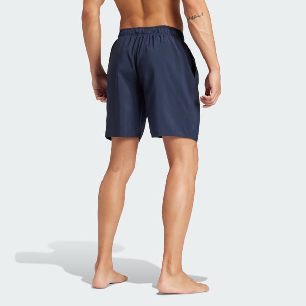 Blue Solid CLX Classic-Length Swim Shorts