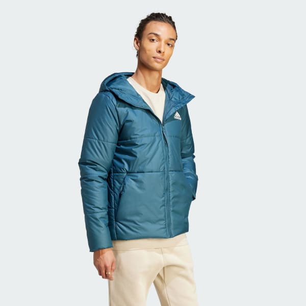 Turquoise BSC 3-Stripes Hooded Insulated Jacket