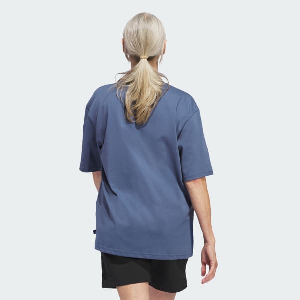 Blue Go-To Crest Graphic Boyfriend Tee | adidas Canada