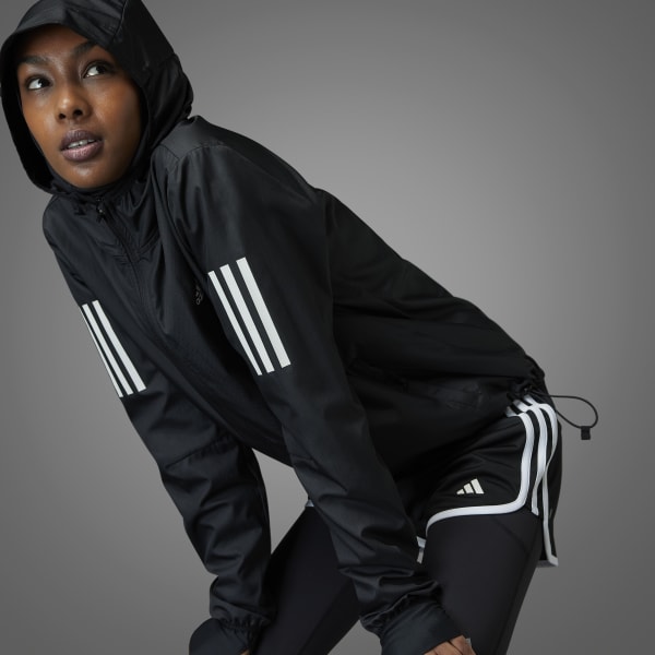 Adidas windbreaker womens black sales