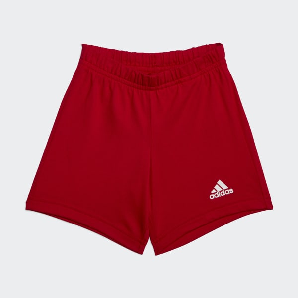 Negro Conjunto de Remera y Shorts Essentials