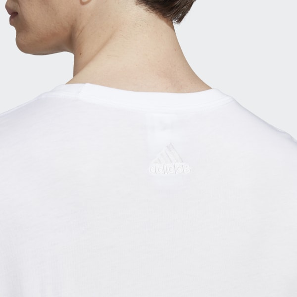 Blanco Camiseta Essentials Single Jersey Linear Embroidered Logo