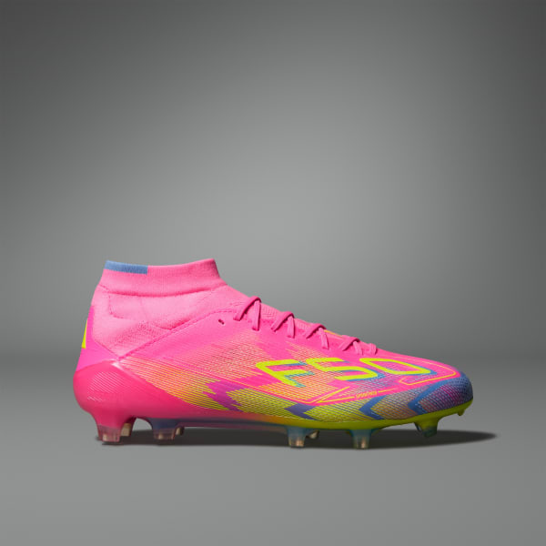 Pink F50 Elite Mid Firm Ground Boots