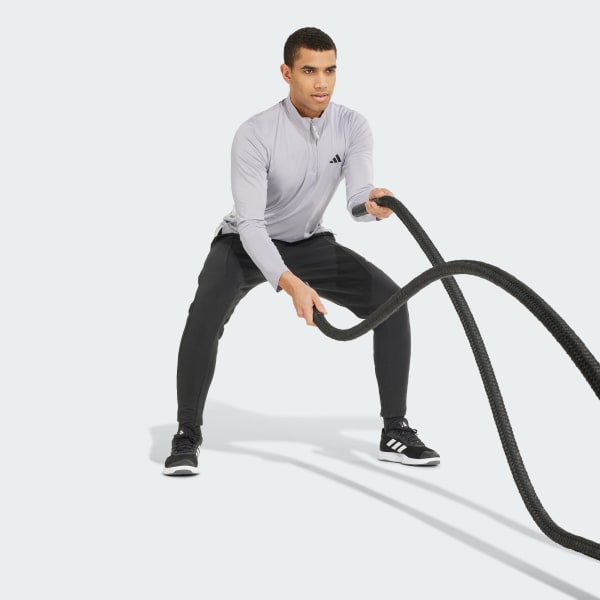 Plomo Polo de entrenamiento de manga larga Essentials Camo con cuarto de cremallera