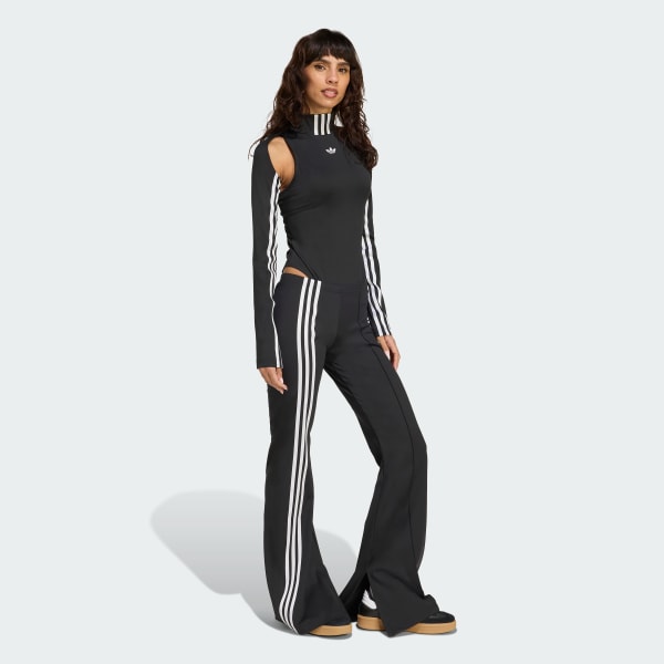 Svart Ribbon Off Placed 3-Stripes Flared Bukse