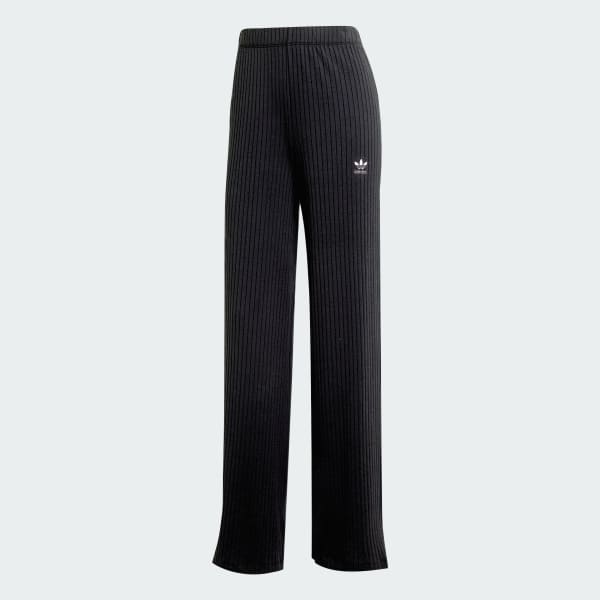 Black Essentials Wide Rib Pants