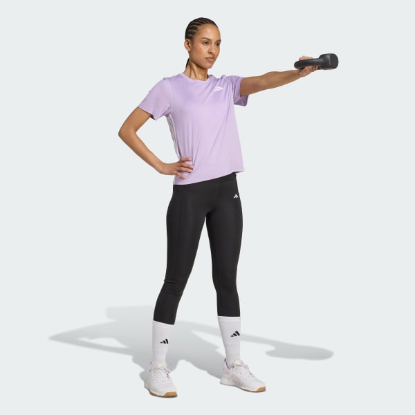 Mau-tim Áo Thun Tập Luyện 3 Sọc Train Essentials