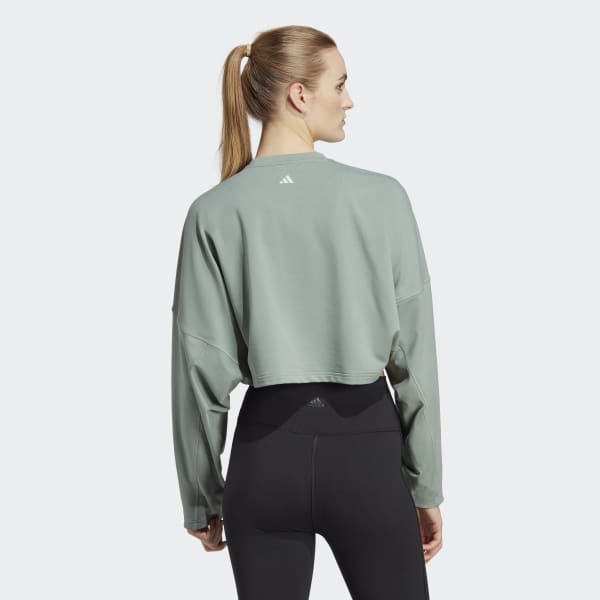 groen Yoga Studio Crop Sweatshirt