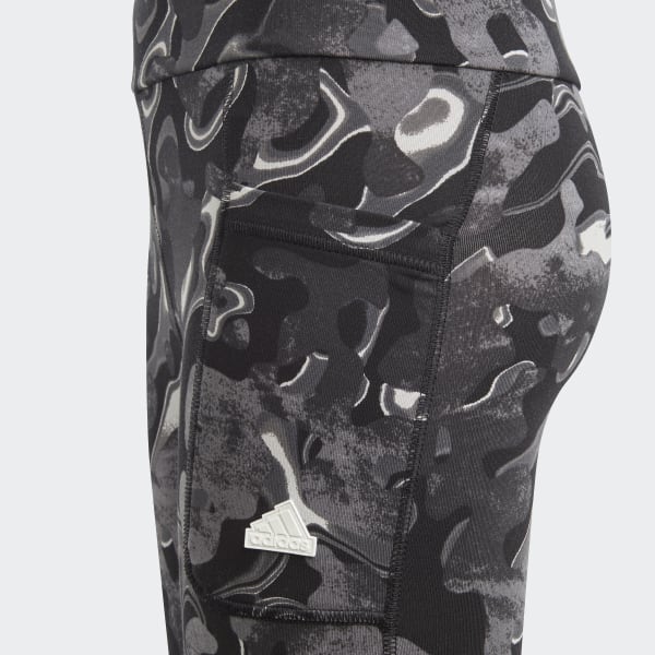 Grey Future Icons Allover Print Cotton Leggings Kids