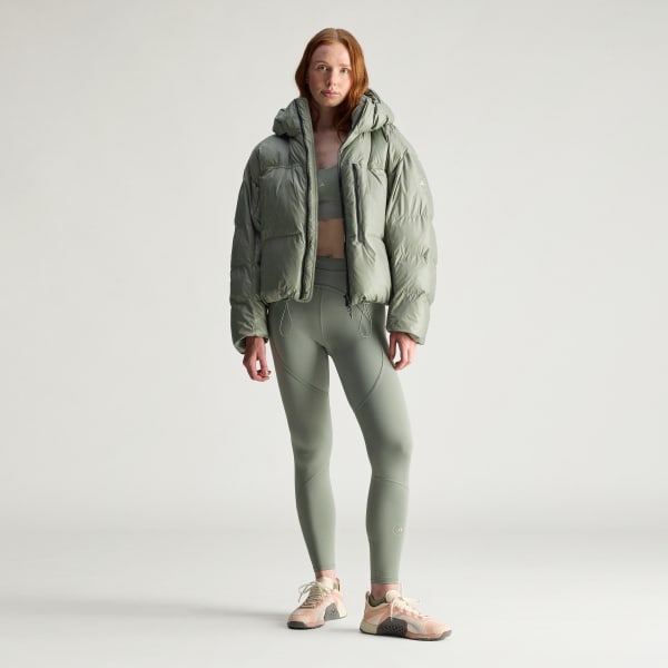 Verde Giacca imbottita adidas by Stella McCartney Short Winter