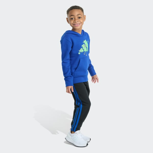 Blue 2-Piece Long Sleeve Graphic Fleece Pullover & Jogger Set

